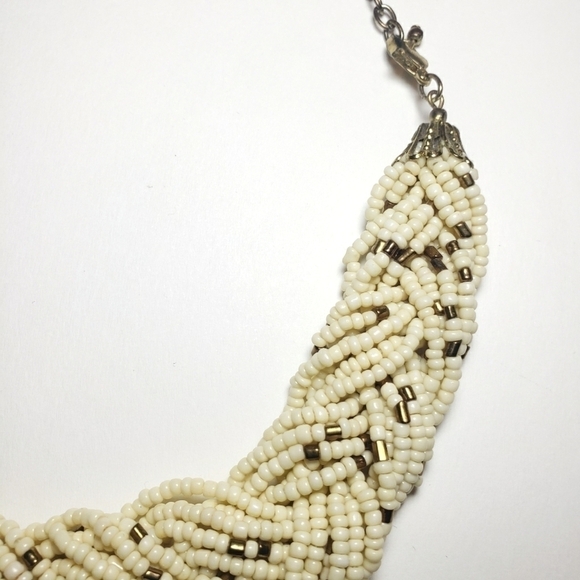 Vintage Glass Seed Bead Braided Necklace - Picture 4 of 10